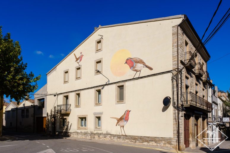 Rougegorge, fresque murale à Ivars d'Urgell