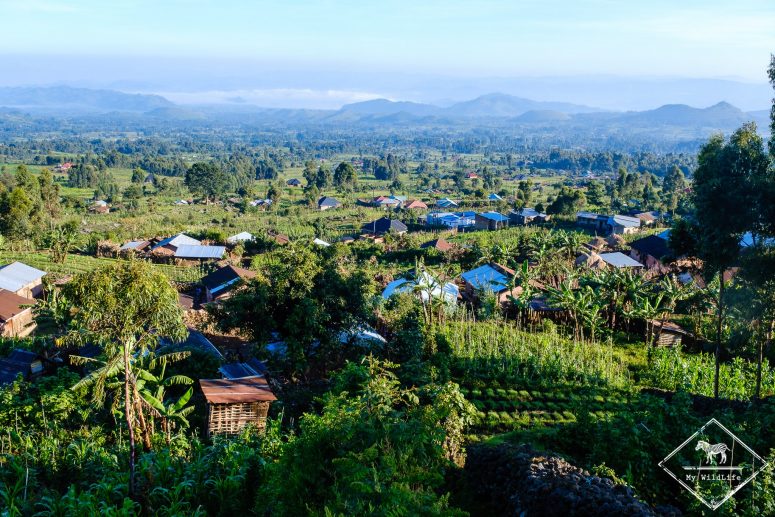 Panorama sur les villages autour du parc national Mgahinga