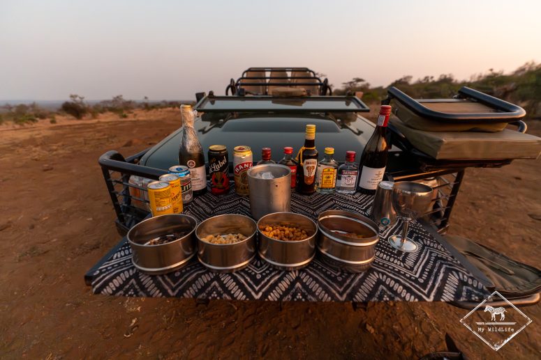 Apéro sunset, réserve privée de Thanda