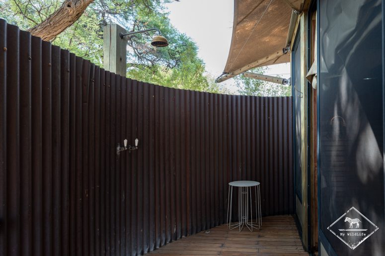 Douche extérieure, Somalisa Camp, Hwange