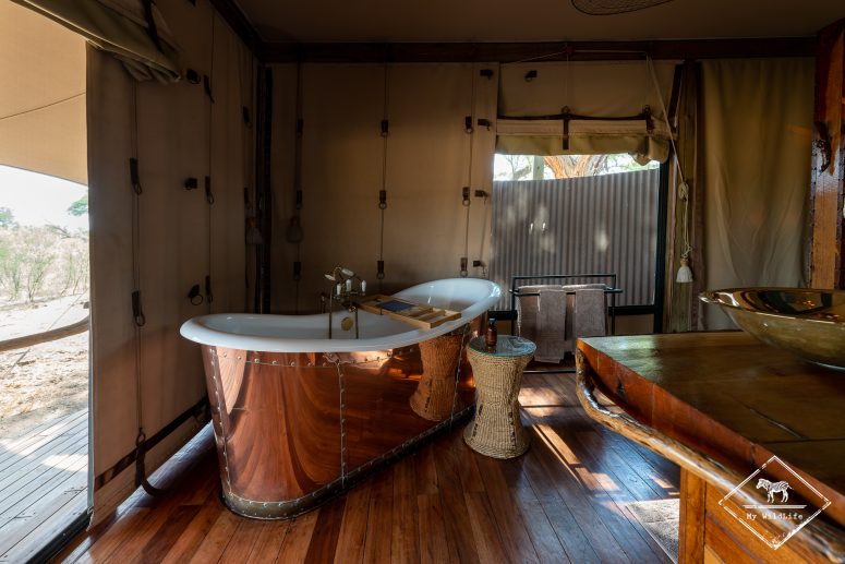 Baignoire en cuivre, Somalisa Camp, Hwange