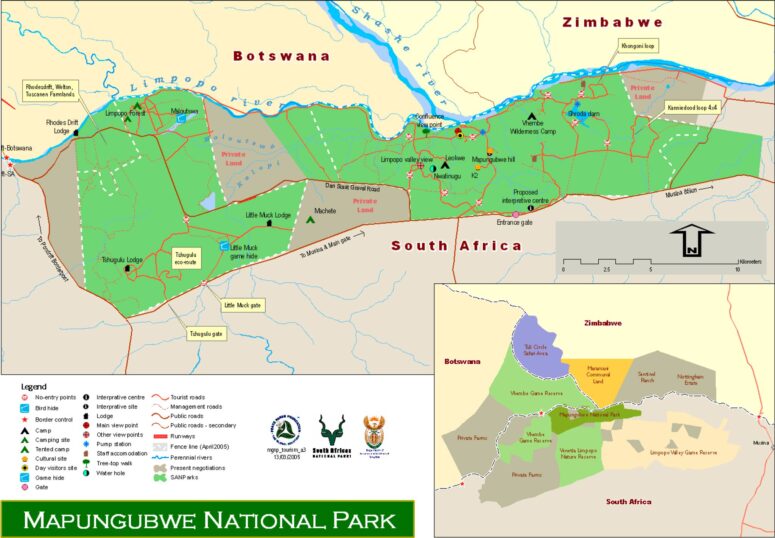 Carte du parc national Mapungubwe